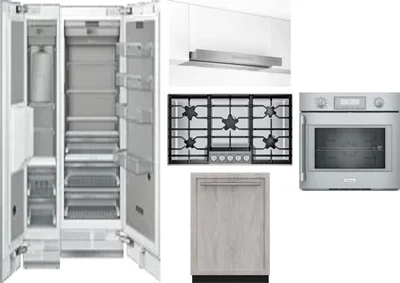 6 Piece Package Includes Refrigerator, Freezer, Cooktop, Wall Oven, Hood And Dishwasher