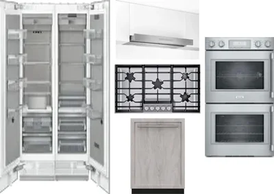 6 Piece Package Includes Refrigerator, Freezer, Cooktop, Wall Oven, Hood And Dishwasher