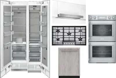 6 Piece Package Includes Refrigerator, Freezer, Cooktop, Wall Oven, Hood And Dishwasher