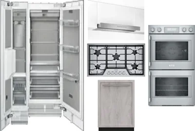 6 Piece Package Includes Refrigerator, Freezer, Cooktop, Wall Oven, Hood And Dishwasher