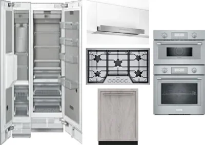6 Piece Package Includes Refrigerator, Freezer, Cooktop, Wall Oven, Hood And Dishwasher