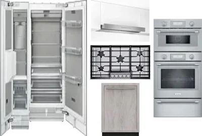 6 Piece Package Includes Refrigerator, Freezer, Cooktop, Wall Oven, Hood And Dishwasher