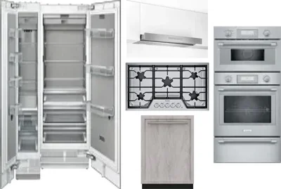 6 Piece Package Includes Refrigerator, Freezer, Cooktop, Wall Oven, Hood And Dishwasher