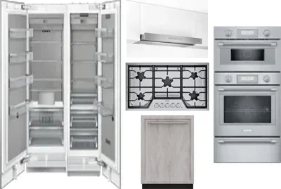 6 Piece Package Includes Refrigerator, Freezer, Cooktop, Wall Oven, Hood And Dishwasher