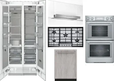 6 Piece Package Includes Refrigerator, Freezer, Cooktop, Wall Oven, Hood And Dishwasher