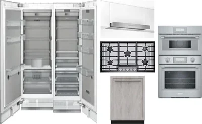 6 Piece Package Includes Refrigerator, Freezer, Cooktop, Wall Oven, Hood And Dishwasher