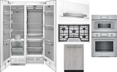 6 Piece Package Includes Refrigerator, Freezer, Cooktop, Wall Oven, Hood And Dishwasher