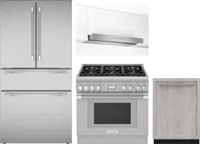 4 Piece Package Includes Refrigerator, Range, Hood And Dishwasher