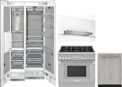 5 Piece Package Includes Refrigerator, Freezer, Range, Hood And Dishwasher