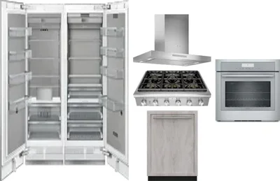 6 Piece Package Includes Refrigerator, Freezer, Cooktop, Wall Oven, Hood And Dishwasher