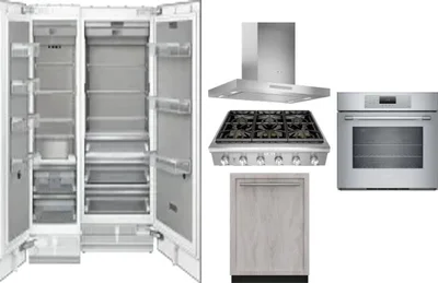 6 Piece Package Includes Refrigerator, Freezer, Cooktop, Wall Oven, Hood And Dishwasher