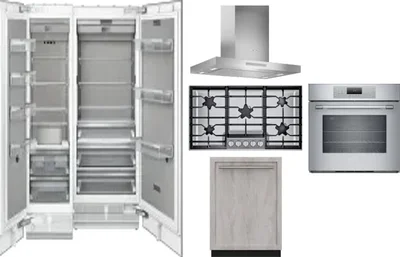6 Piece Package Includes Refrigerator, Freezer, Cooktop, Wall Oven, Hood And Dishwasher