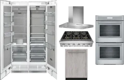 6 Piece Package Includes Refrigerator, Freezer, Cooktop, Wall Oven, Hood And Dishwasher