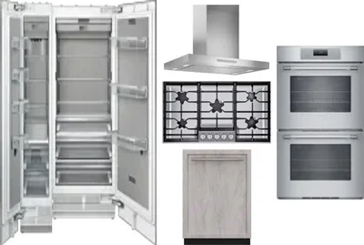 6 Piece Package Includes Refrigerator, Freezer, Cooktop, Wall Oven, Hood And Dishwasher