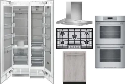 6 Piece Package Includes Refrigerator, Freezer, Cooktop, Wall Oven, Hood And Dishwasher