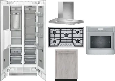6 Piece Package Includes Refrigerator, Freezer, Cooktop, Wall Oven, Hood And Dishwasher