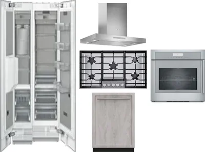 6 Piece Package Includes Refrigerator, Freezer, Cooktop, Wall Oven, Hood And Dishwasher