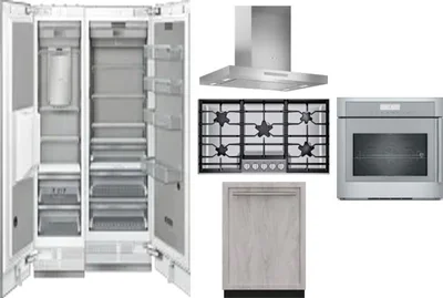 6 Piece Package Includes Refrigerator, Freezer, Cooktop, Wall Oven, Hood And Dishwasher