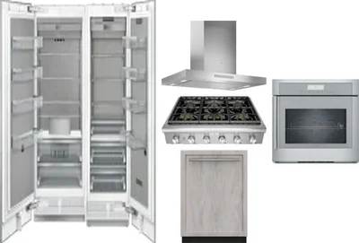 6 Piece Package Includes Refrigerator, Freezer, Cooktop, Wall Oven, Hood And Dishwasher