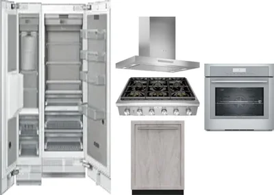 6 Piece Package Includes Refrigerator, Freezer, Cooktop, Wall Oven, Hood And Dishwasher
