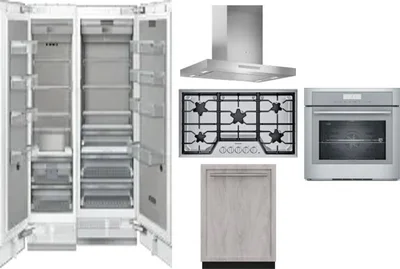 6 Piece Package Includes Refrigerator, Freezer, Cooktop, Wall Oven, Hood And Dishwasher