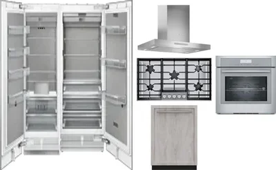 6 Piece Package Includes Refrigerator, Freezer, Cooktop, Wall Oven, Hood And Dishwasher