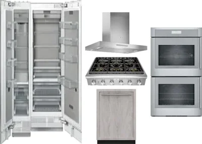 6 Piece Package Includes Refrigerator, Freezer, Cooktop, Wall Oven, Hood And Dishwasher