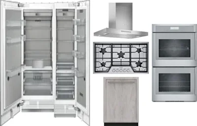 6 Piece Package Includes Refrigerator, Freezer, Cooktop, Wall Oven, Hood And Dishwasher