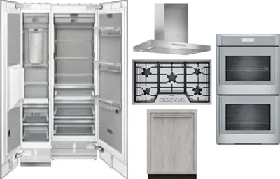6 Piece Package Includes Refrigerator, Freezer, Cooktop, Wall Oven, Hood And Dishwasher
