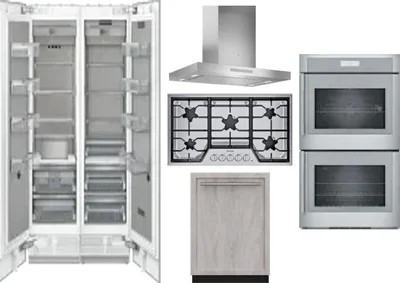 6 Piece Package Includes Refrigerator, Freezer, Cooktop, Wall Oven, Hood And Dishwasher