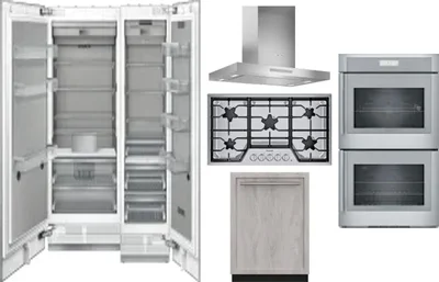 6 Piece Package Includes Refrigerator, Freezer, Cooktop, Wall Oven, Hood And Dishwasher
