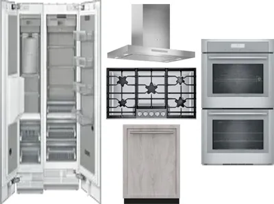 6 Piece Package Includes Refrigerator, Freezer, Cooktop, Wall Oven, Hood And Dishwasher