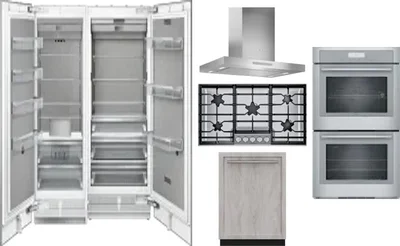 6 Piece Package Includes Refrigerator, Freezer, Cooktop, Wall Oven, Hood And Dishwasher