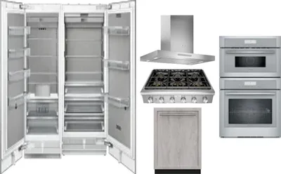6 Piece Package Includes Refrigerator, Freezer, Cooktop, Wall Oven, Hood And Dishwasher