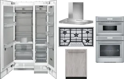 6 Piece Package Includes Refrigerator, Freezer, Cooktop, Wall Oven, Hood And Dishwasher