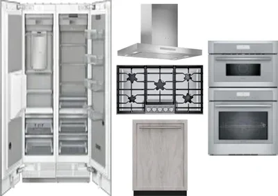 6 Piece Package Includes Refrigerator, Freezer, Cooktop, Wall Oven, Hood And Dishwasher