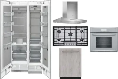 6 Piece Package Includes Refrigerator, Freezer, Cooktop, Wall Oven, Hood And Dishwasher