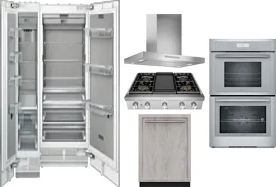 6 Piece Package Includes Refrigerator, Freezer, Cooktop, Wall Oven, Hood And Dishwasher