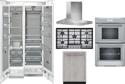 6 Piece Package Includes Refrigerator, Freezer, Cooktop, Wall Oven, Hood And Dishwasher