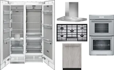 6 Piece Package Includes Refrigerator, Freezer, Cooktop, Wall Oven, Hood And Dishwasher
