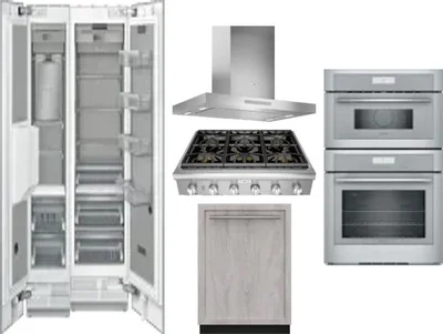 6 Piece Package Includes Refrigerator, Freezer, Cooktop, Wall Oven, Hood And Dishwasher