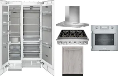 6 Piece Package Includes Refrigerator, Freezer, Cooktop, Wall Oven, Hood And Dishwasher