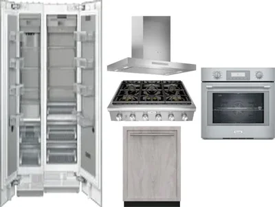 6 Piece Package Includes Refrigerator, Freezer, Cooktop, Wall Oven, Hood And Dishwasher
