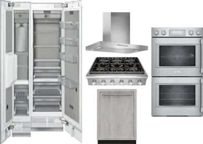 6 Piece Package Includes Refrigerator, Freezer, Cooktop, Wall Oven, Hood And Dishwasher