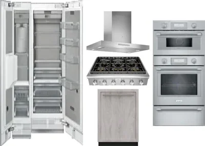 6 Piece Package Includes Refrigerator, Freezer, Cooktop, Wall Oven, Hood And Dishwasher