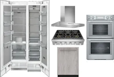 6 Piece Package Includes Refrigerator, Freezer, Cooktop, Wall Oven, Hood And Dishwasher