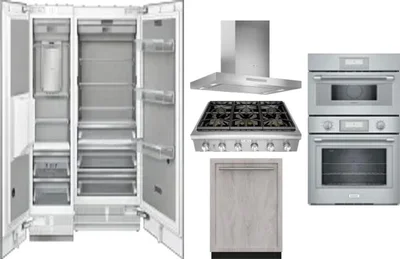 6 Piece Package Includes Refrigerator, Freezer, Cooktop, Wall Oven, Hood And Dishwasher