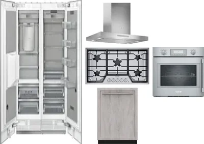 6 Piece Package Includes Refrigerator, Freezer, Cooktop, Wall Oven, Hood And Dishwasher
