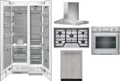 6 Piece Package Includes Refrigerator, Freezer, Cooktop, Wall Oven, Hood And Dishwasher