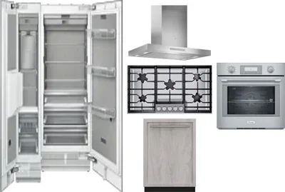 6 Piece Package Includes Refrigerator, Freezer, Cooktop, Wall Oven, Hood And Dishwasher